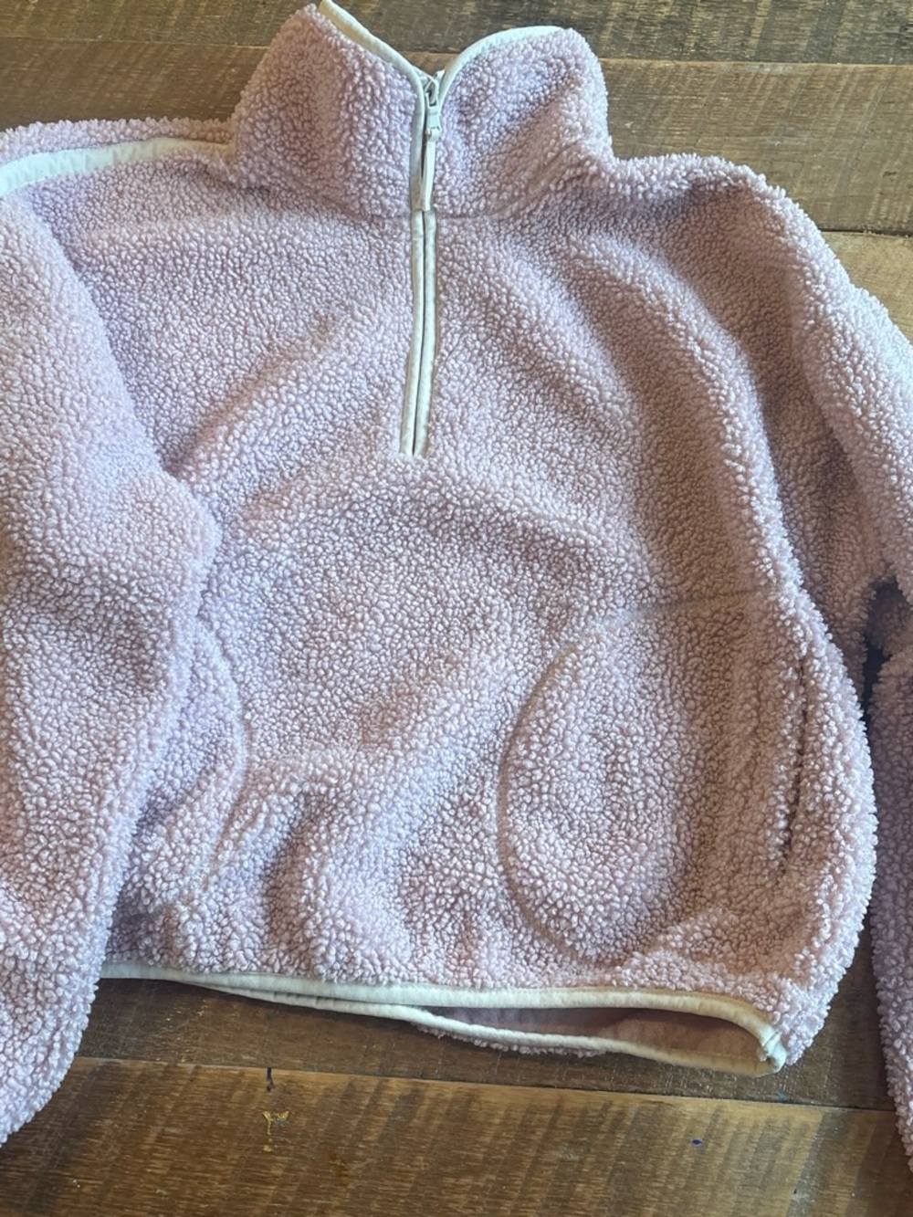 Old Navy Plush Half-Zip Teddy Jacket - Light Pink
